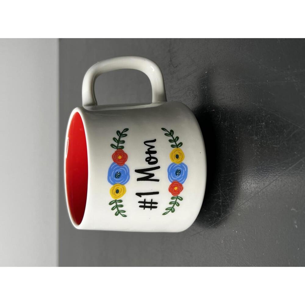 Ceramic #1 Mom Coffee Mug with Floral Design